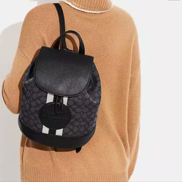 Coach Dempsey Drawstring Backpack in Signature Jaquard + Gift Box Nwt ❤️ - Picture 6 of 9